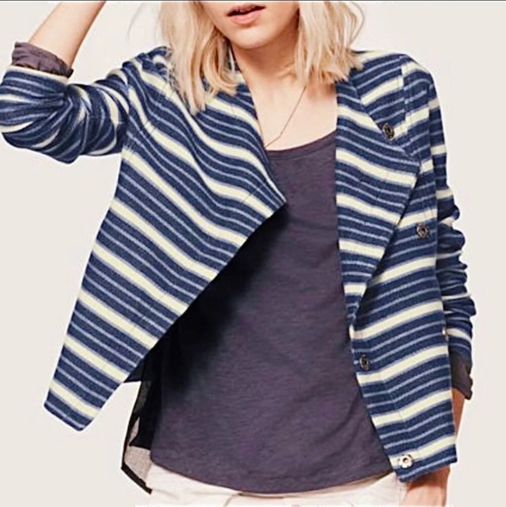 Lou & Grey Strip Moto Double Breasted Jacket